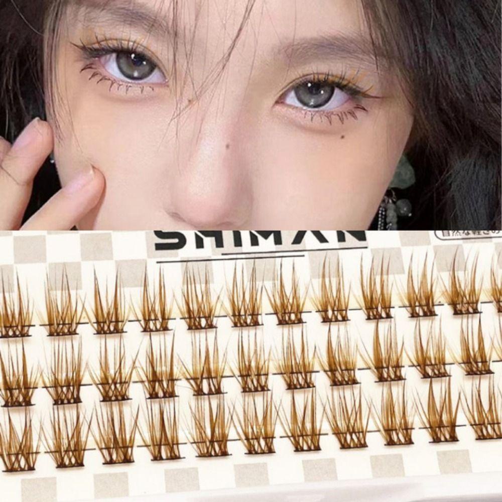 Lông mi cá nhân nhiều màu, lông mi kéo dài lông mi màu nâu tự nhiên, cụm lông mi 11 / 12mm lông mi giả kéo dài tự nhiên phụ nữ