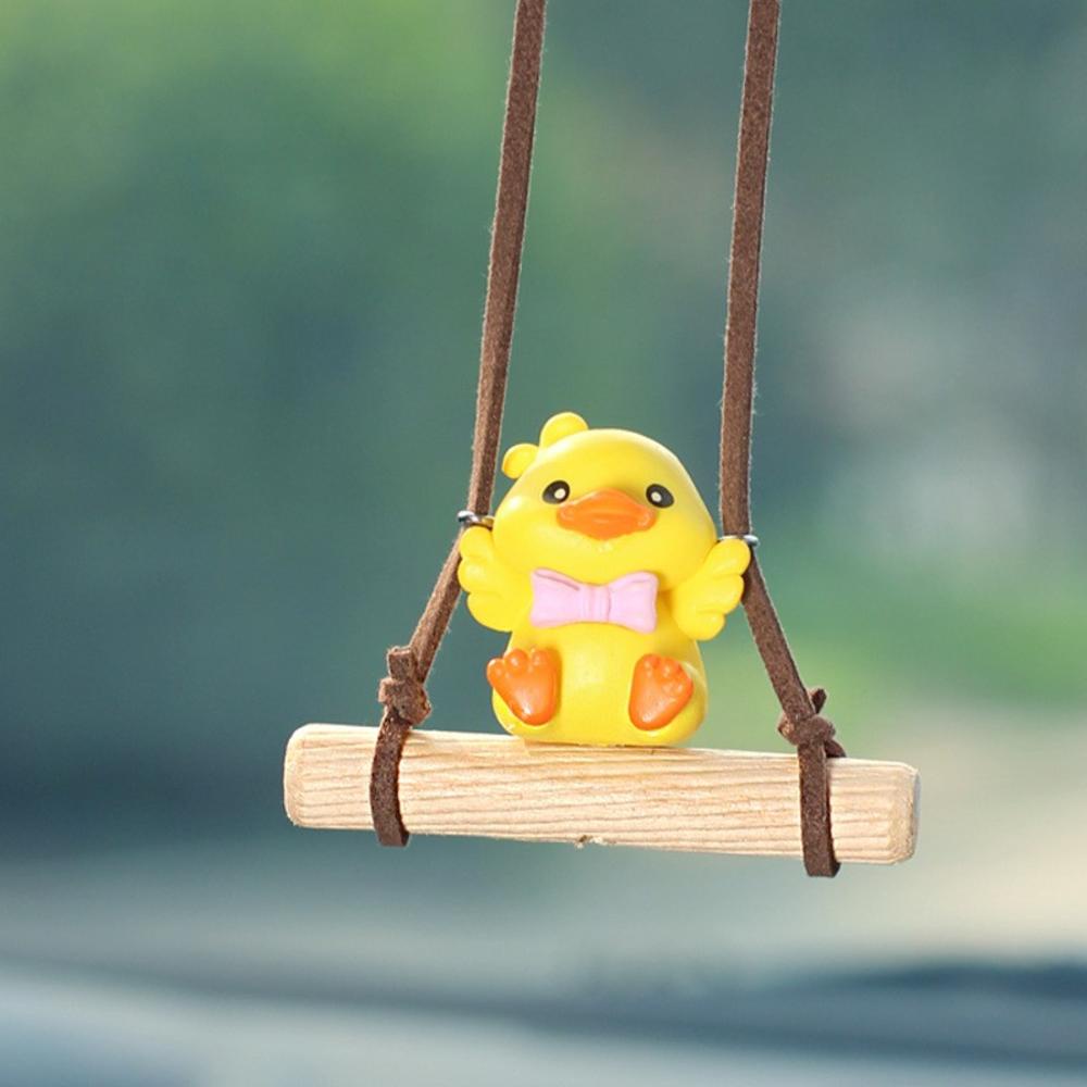 Phụ Kiện Treo Trang Trí Xe Hơi Hình Chú Vịt Xích Đu Đáng Yêu