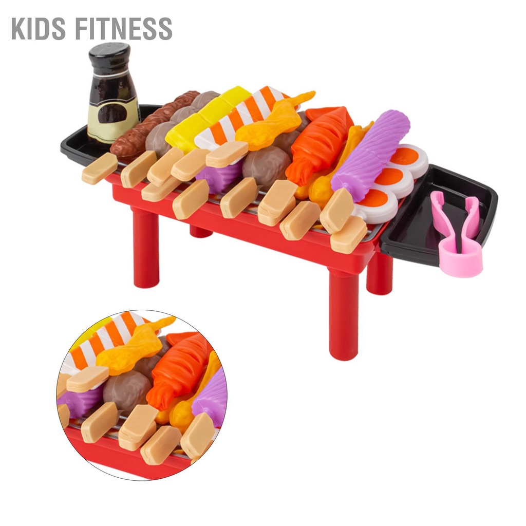 Kids Fitness 28 Chiếc Trẻ Em Vỉ Nướng Playset Khay Kẹp Thực Phẩm Mô Phỏng Nhà Bếp Vai Trò Chơi Đồ