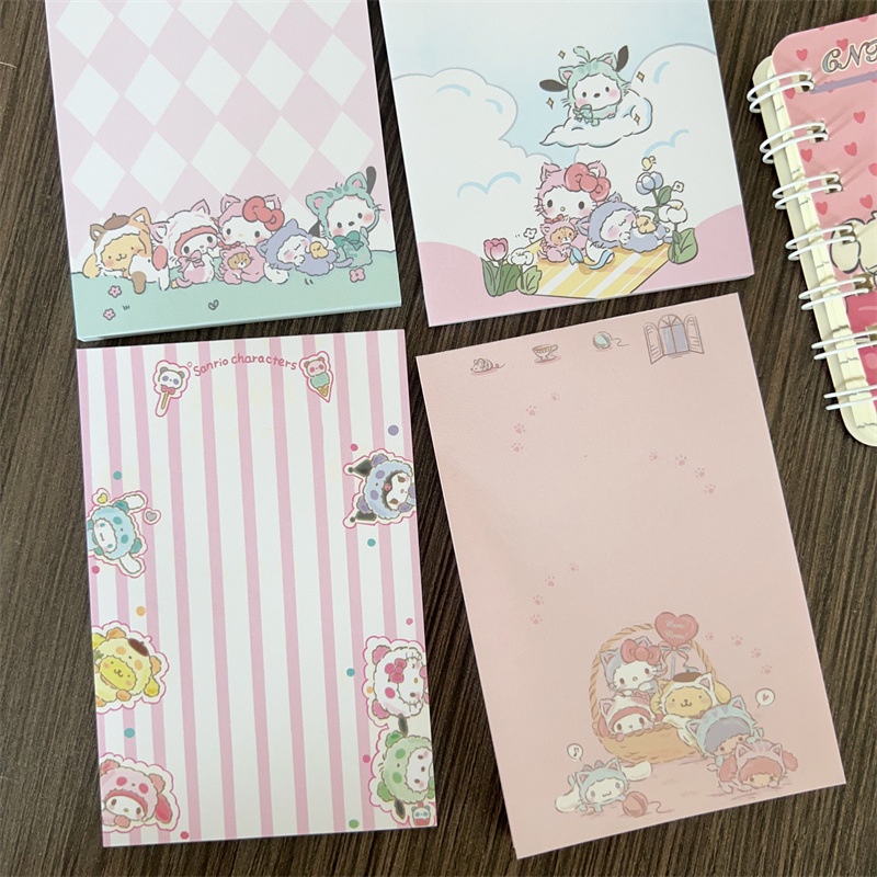 Bộ 4 Giấy Ghi Chú Họa Tiết Hoạt Hình Sanrio Mikko Đáng Yêu