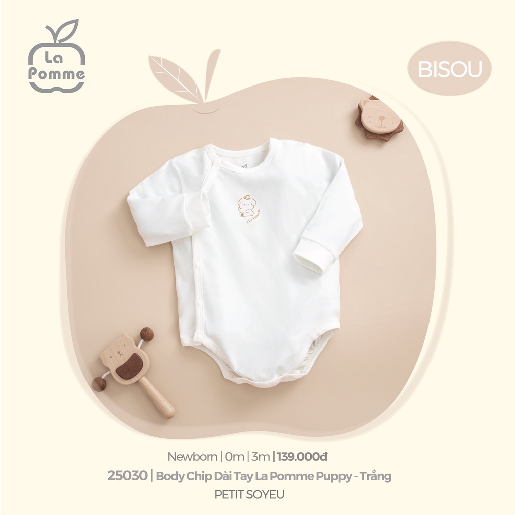 [Mã ICBFRI15 giảm 15K đơn 99K] La Pomme - Bộ Body Chip liền thân Dài Tay La Pomme họa tiết NB 0M 3M Full