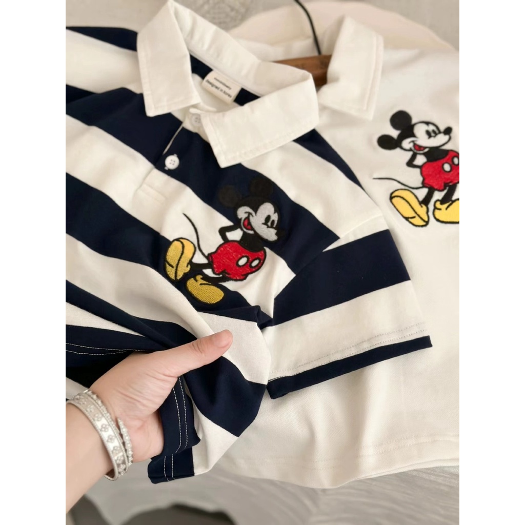 Áo Thun polo Tay Ngắn In Họa Tiết Hoạt Hình Phong Cách Hàn Quốc Thời Trang Mùa Hè Cho Bé Trai Và Gái