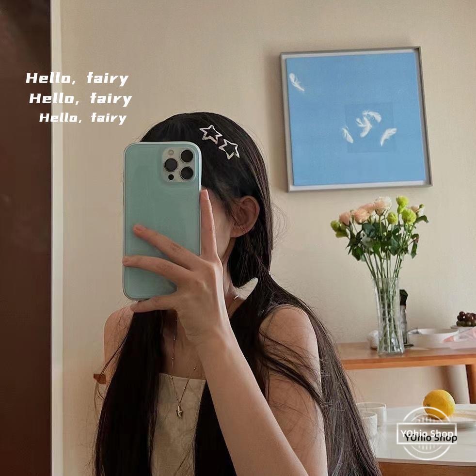 Kẹp Tóc Mạ Bạc 2K Hình Ngôi Sao Rỗng Đơn Giản Thời Trang