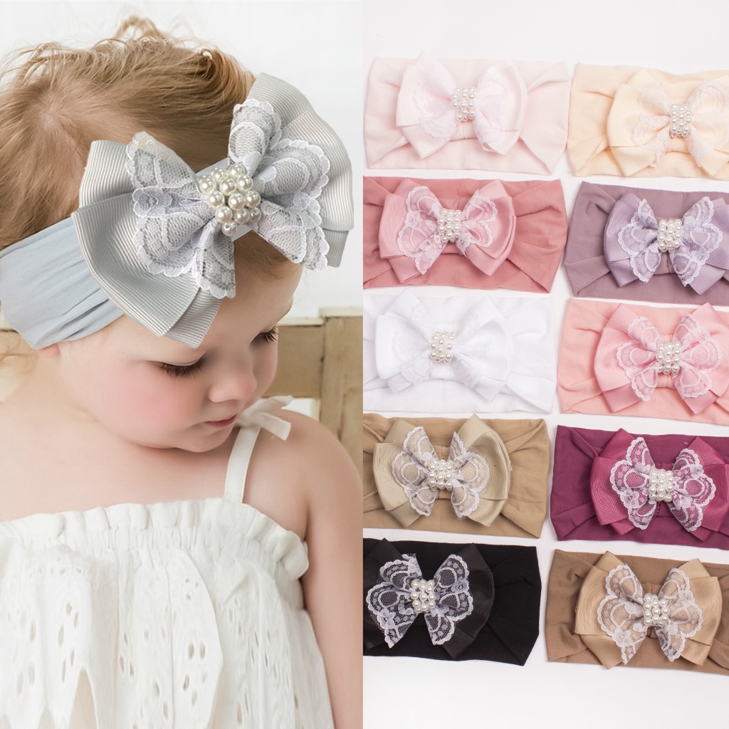 Mới Băng Đô Vải satin Đính Nơ Xinh Xắn Cho Bé Gái