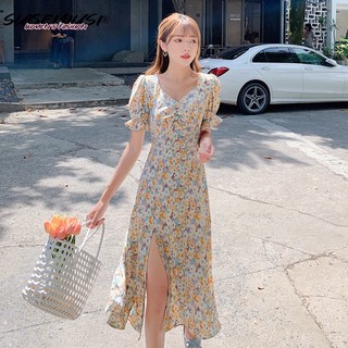 Sugemiusi Đầm Hoa Nhỏ Phong Cách Anh Quốc
