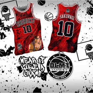 Slam DUNK - TEAM SHOWOKU - HANAMICHI SAKURAGI - CODE DLMT124 FULL SUBLIMATION JERSEY (TÊN TEAM THAY ĐỔI MIỄN PHÍ, TÊN & SỐ)