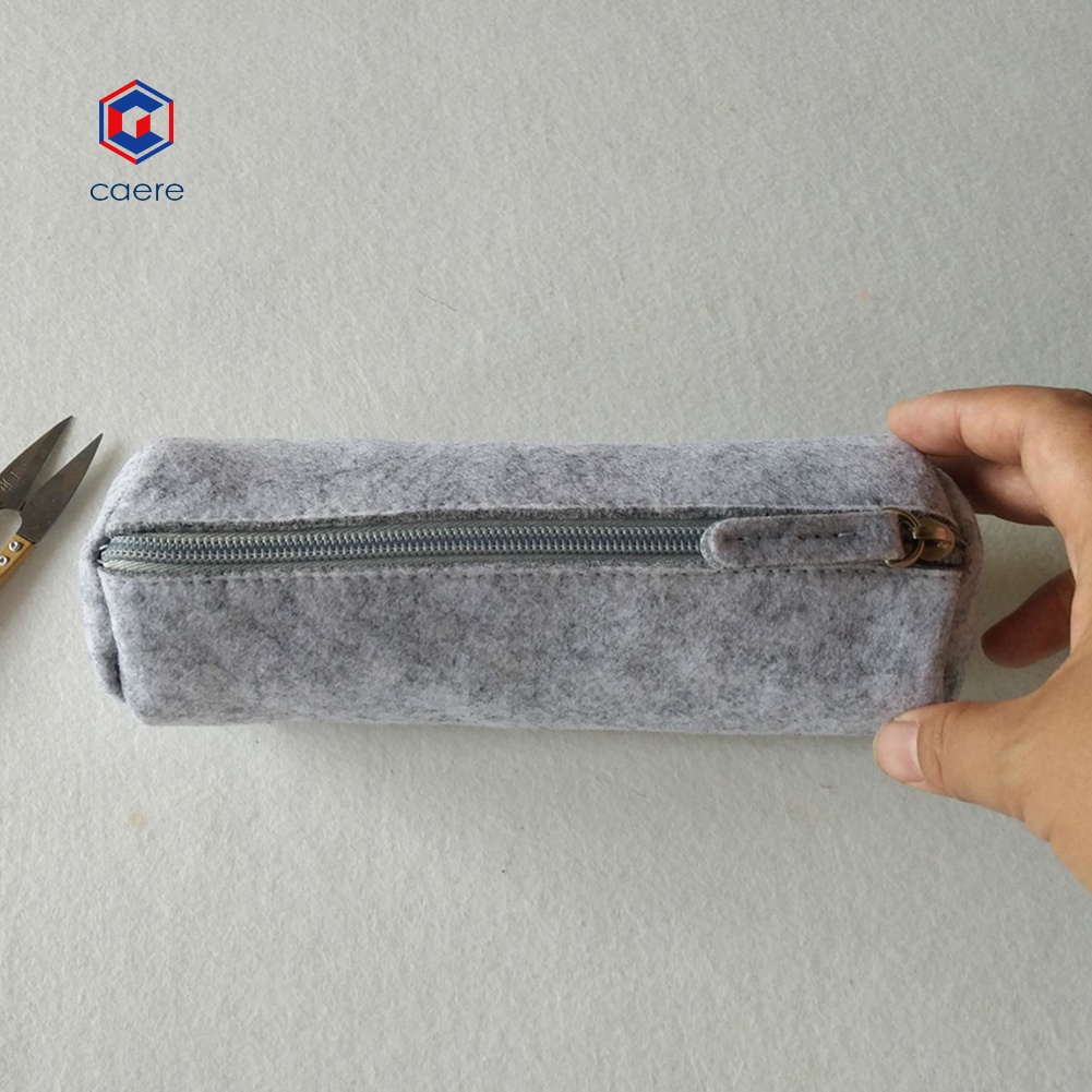 Caeae hộp đựng bút chì cầm tay nỉ hộp bút học sinh thước tẩy văn phòng phẩm túi dây kéo