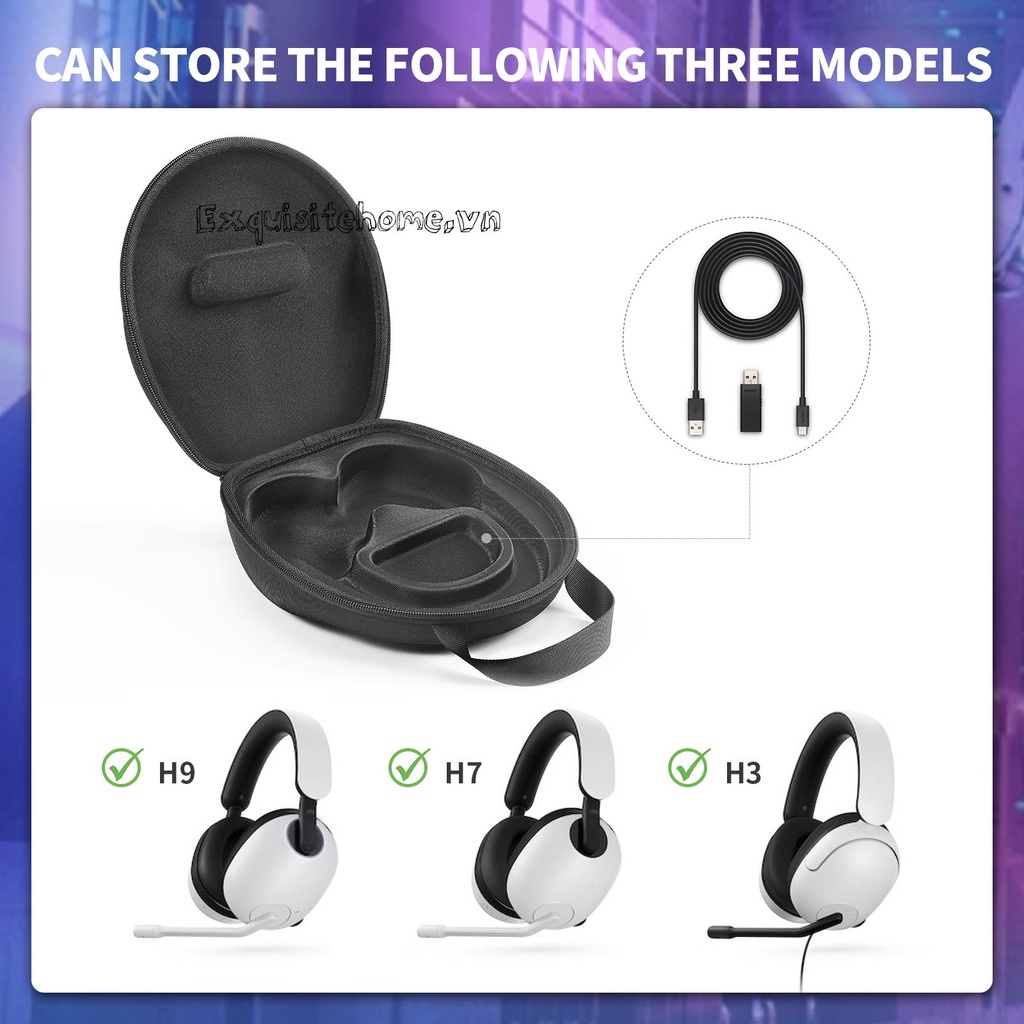 Túi đựng eva chống nước hộp đựng tai nghe không dây cho sony-inzone h9 h7 h3