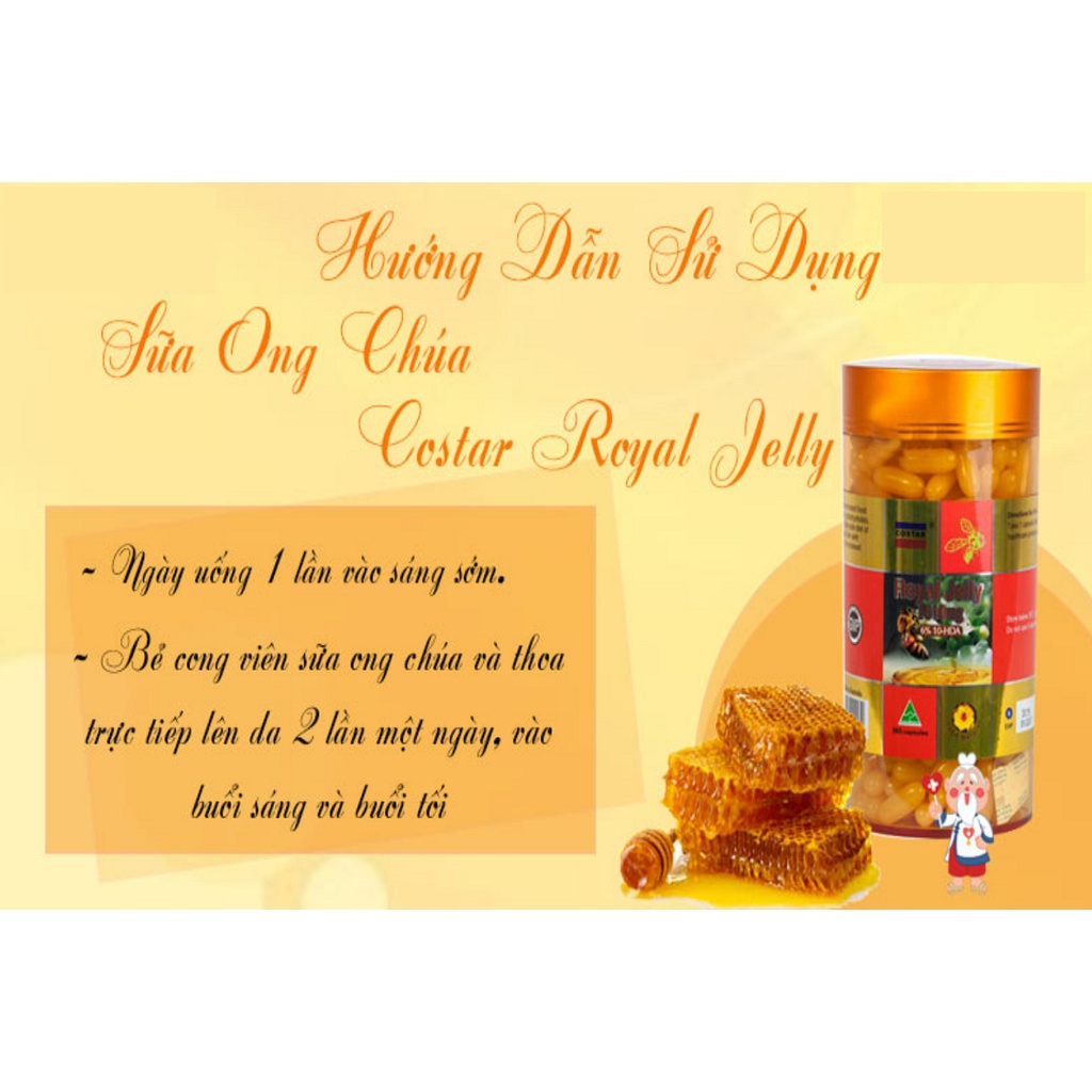 Viên sữa ong chúa costar royal jelly 1610mg giúp làm đẹp da 365 viên Healthy care Quatangme1
