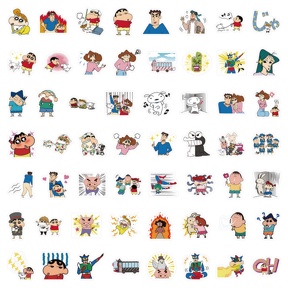 Set 120 Sticker Dán Điện Thoại Hình Hoạt Hình shin Cậu Bé Bút Chì Không Lặp Lại Cho Trẻ Em