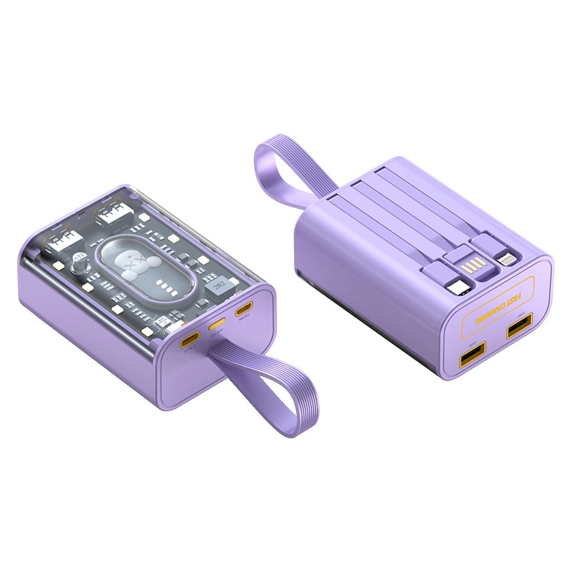 Pin Sạc Dự Phòng 20,000mAh Trong Suốt Tùy Chỉnh Hình Thú Cưng Dễ Thương Phong Cách Punk Mecha Lff0807