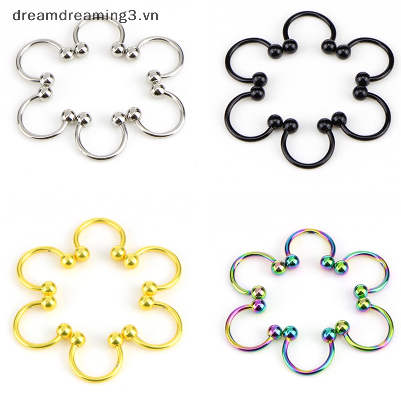 10 cái thanh hình móng ngựa bằng thép không gỉ lip nose septum ear ring stud set.