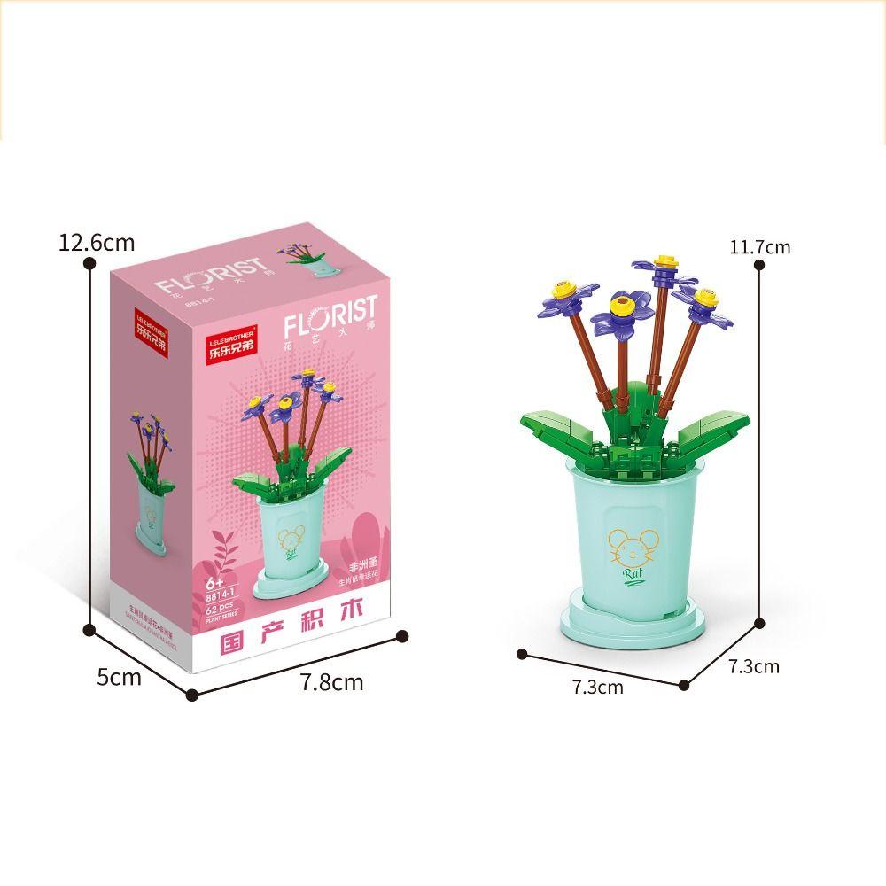 Khối lắp ráp MMULCK mô hình bó hoa bằng nhựa đáng yêu làm đồ chơi quà tặng trẻ em
