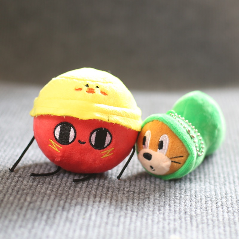 Ere1 dễ thương tom và jerry red được búp bê sang trọng quà tặng cho bé gái túi trẻ em mặt dây chuyền đồ chơi nhồi bông cho trẻ em búp bê móc khóa