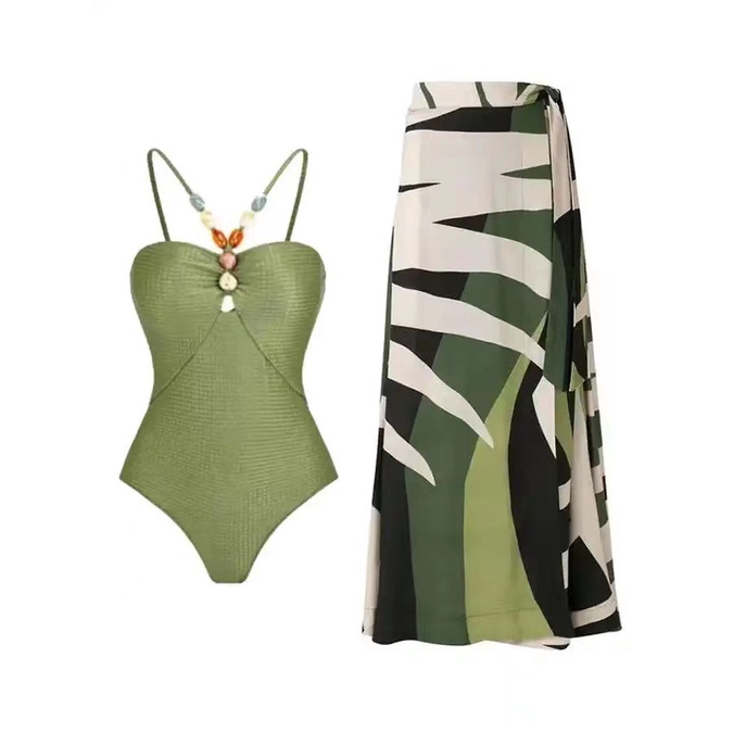 Bộ Đồ Bơi bikini Vải Gạc Mỏng Che Bụng Chống Nắng Gợi Cảm Đi Biển Mùa Xuân Nóng Bỏng Cho Nữ