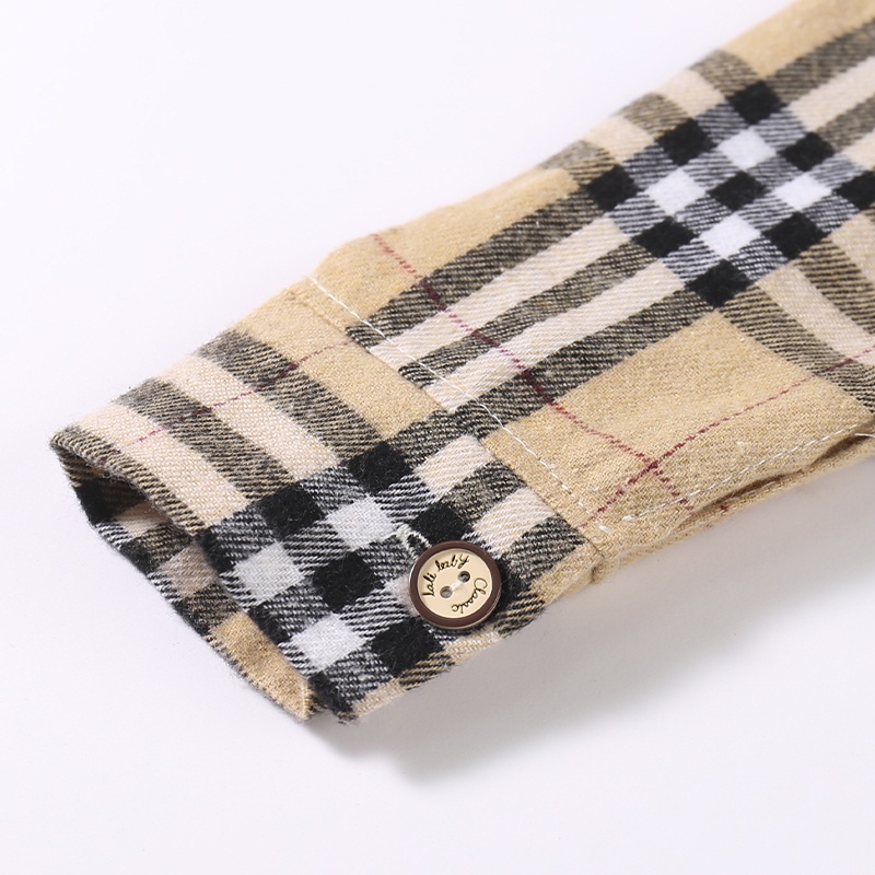 Ready stocks 2-8y trẻ em áo sơ mi kẻ sọc kiểm tra polo cotton dài tay thời trang hàn quốc áo sơ mi mùa xuân cho bé trai và bé gái