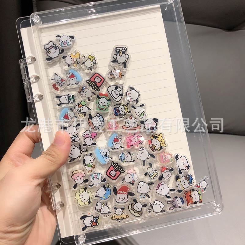 SANRIO Ere1 Sổ Tay a5 a7 Bìa acrylic Trong Suốt Họa Tiết shin-chan Dễ Thương diy