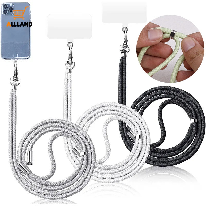 Dây buộc điện thoại có thể điều chỉnh di động với thẻ trong suốt / smartphone anti-dropout treo dây / universal cellphone safety anti-lost neck strap