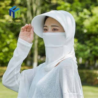 Mũ xô che nắng HEALMEYOU có vạt che cổ chống gió chống tia UV thoáng khí mùa hè hoạt động ngoài trời