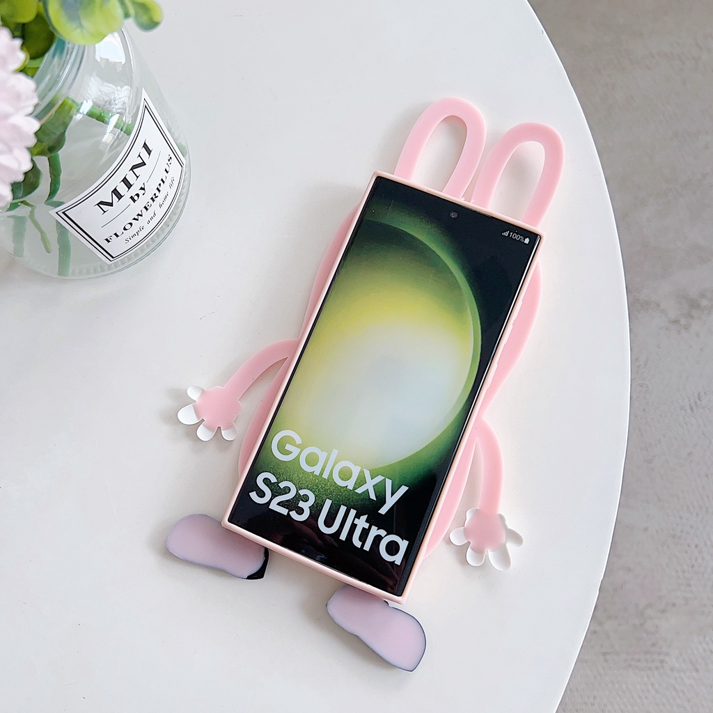 Samsung a14 a23 a72 a50s a30 a33 a53 a54 a13 a12 a22 a42 a52 a20 a71 a82 a20 a41 a73 a32 a21s a10s a51 thiết kế độc đáo thời trang vỏ điện thoại pink bunny nắp chống sốc silicon mềm