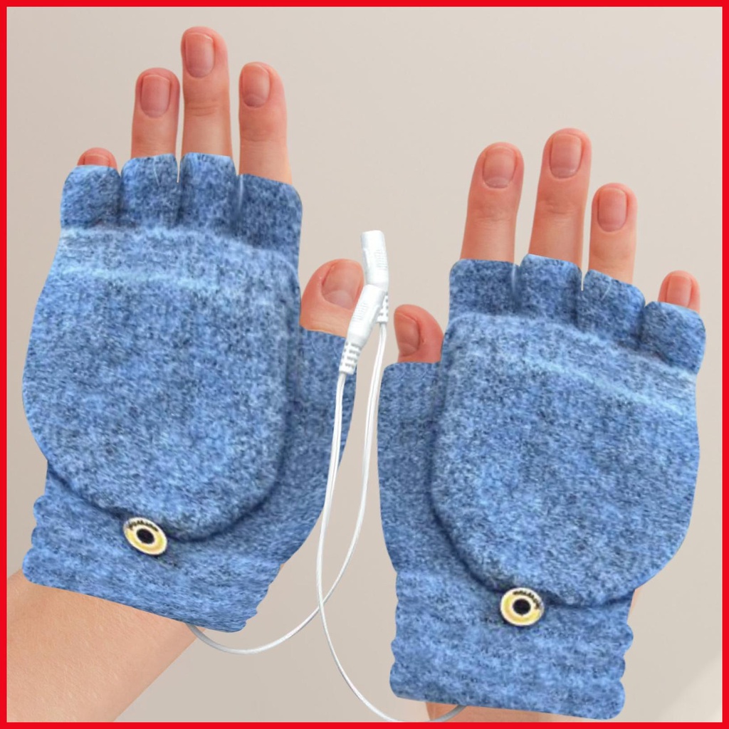 Găng tay sưởi ấm găng tay sưởi usb có thể sạc lại cho phụ nữ và nam giới thoải mái găng tay mùa đông có sưởi ấm đầy đủ & nửa ngón tay iadvn