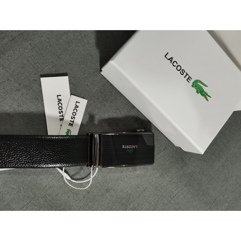 Lacoste thắt lưng nam da thật sang trọng dây đeo thắt lưng quần jean ghim khóa thắt lưng hộp quà