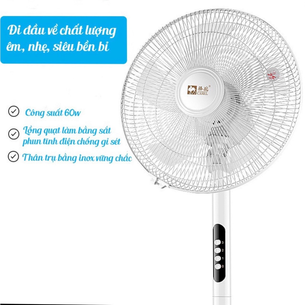 Quạt cây 5 cánh Camel loại 1 chắc chắn chạy êm mát. Sản phẩm chính hãng