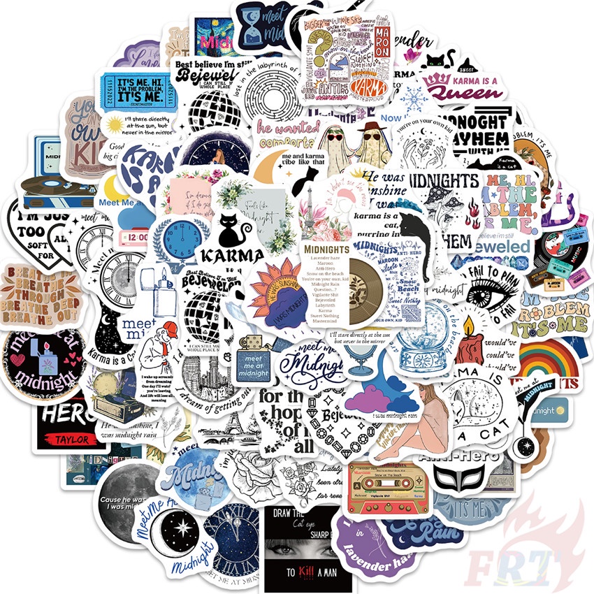 100pcs/m ❉ Tl xoá. Album âm nhạc stickers ❉ Hình dán đề can doodle thời trang tự làm không thấm nước