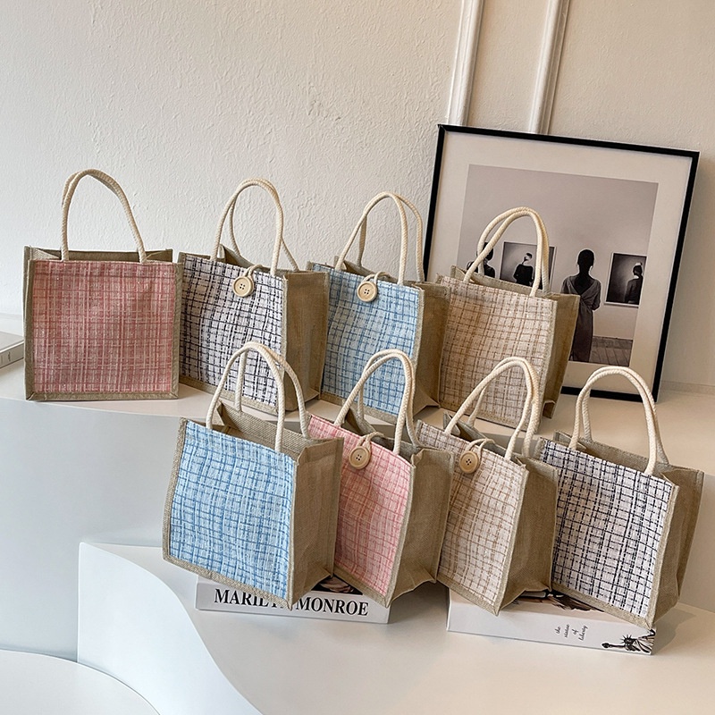 Túi nhỏ thơm mẹ đi chơi túi mẹ và bé đi làm túi vải lanh túi đồng hành dễ thương túi vải lanh túi xách nữ hộp cơm bento túi