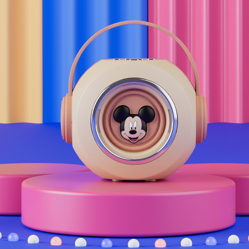 DISNEY : Hai mic sạcdisney e28 không dây bluetooth 5.3 loa mini chuột mickey minnie ánh sáng rgb chất lượng âm thanh hifi ba chế độ hỗ trợ thẻ tf aux bộ loa karaoke gia đình di động