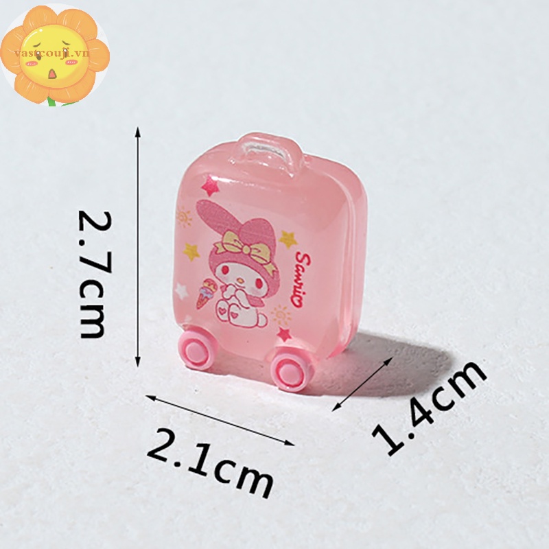 Vastji 1pc phim hoạt hình dễ thương mini vali phát sáng mô hình nhựa trang trí nhà búp bê phụ kiện vn