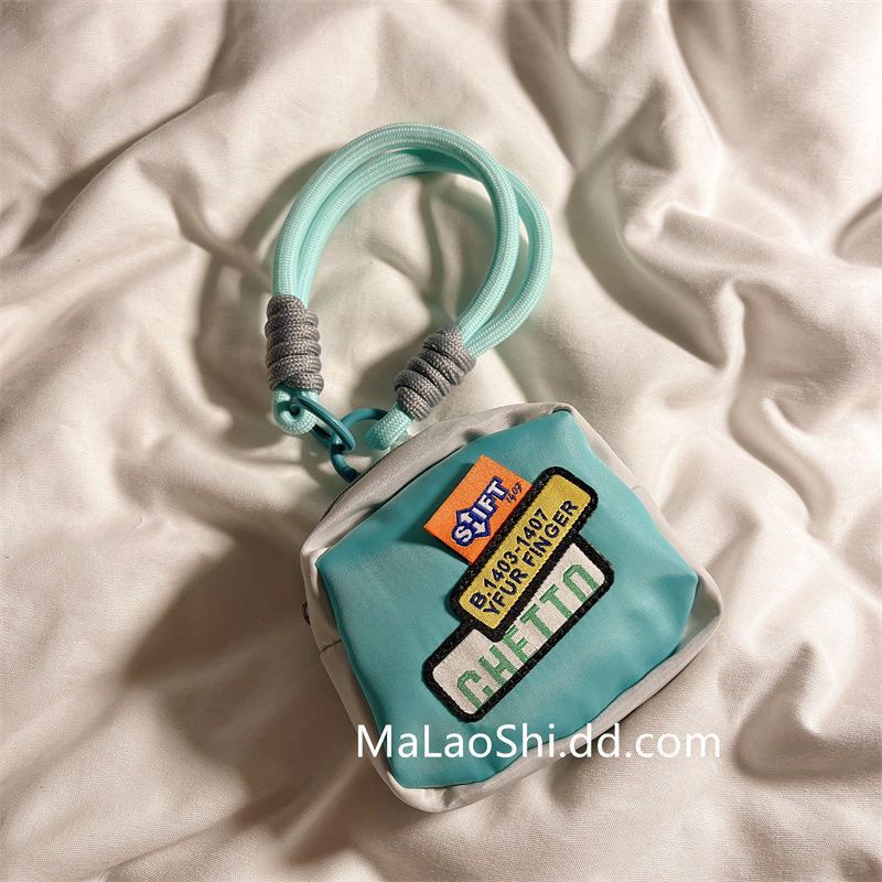 Màu sắc dễ thương ví tiền xu mặt cười dây đeo tay dây đeo ví nhỏ