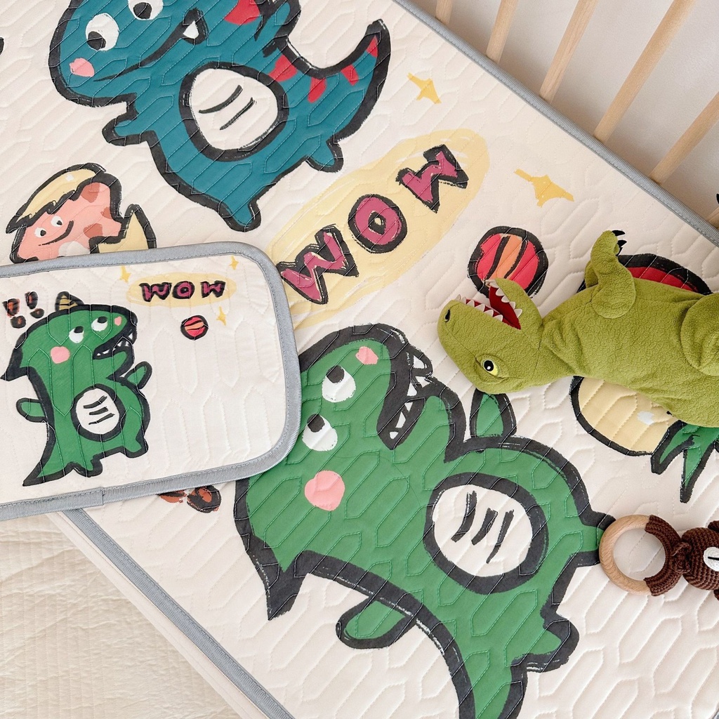 ★2PCS/Set ★Chiếu Điều Hoà Cao Su Non Tặng Kèm Gối Cho Bé ,Chiếu Cao Su Non 5D Thoáng Mát Cho Bé Từ Sơ Sinh 60 * 120cm