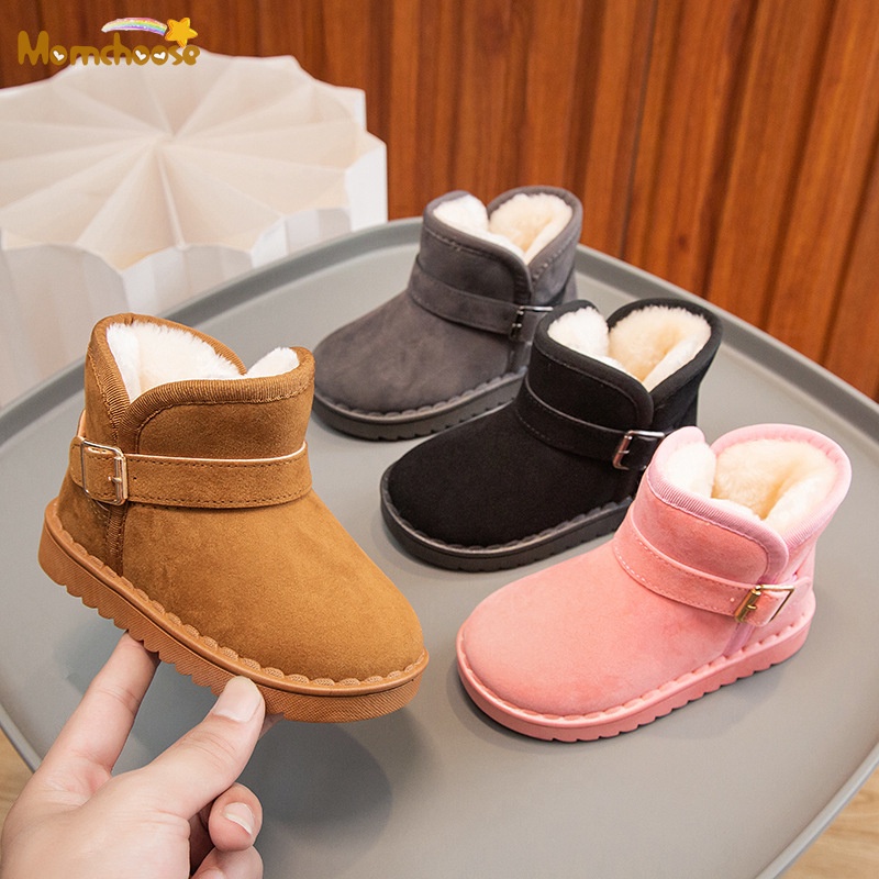 Momchoose giày đi tuyết trẻ em mùa đông giày cho bé gái giày mới mùa đông cho bé trai cộng với giày bông dày nhung