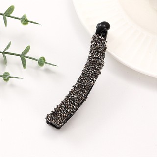 Bling Bling Pha Lê Chuối Tóc Cho Nữ Đầu Lưng Tóc Chân Thời Trang Đuôi Ngựa Giá Đỡ Móng Vuốt Kim Cương Giả Mũ Đội Đầu