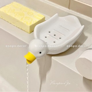 Khay đựng xà phòng hình chú vịt dễ thương trang trí, có đáy thoát nước- Sapo Decor 52