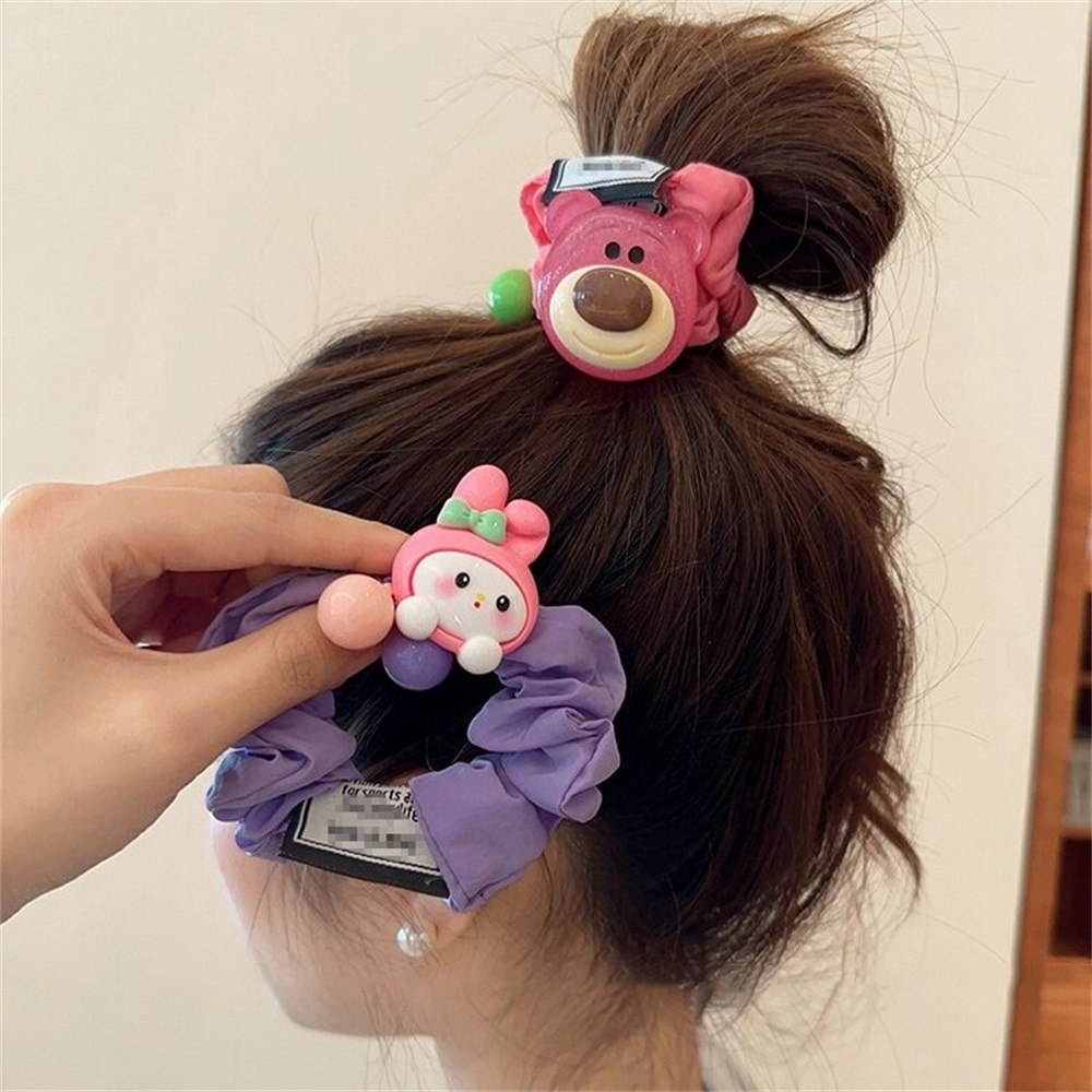 Phim hoạt hình spongebob dây buộc tóc scrunchies cô gái dễ thương bánh căng cao ngôi sao lớn kẹo màu phụ kiện buộc tóc