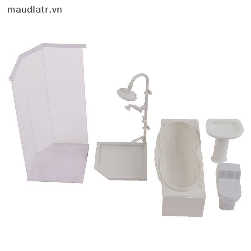 Mm 1:25 nhà búp bê bộ phòng tắm thu nhỏ phòng tắm phòng tắm nhà vệ sinh bồn tắm chậu rửa mô hình đồ chơi vn
