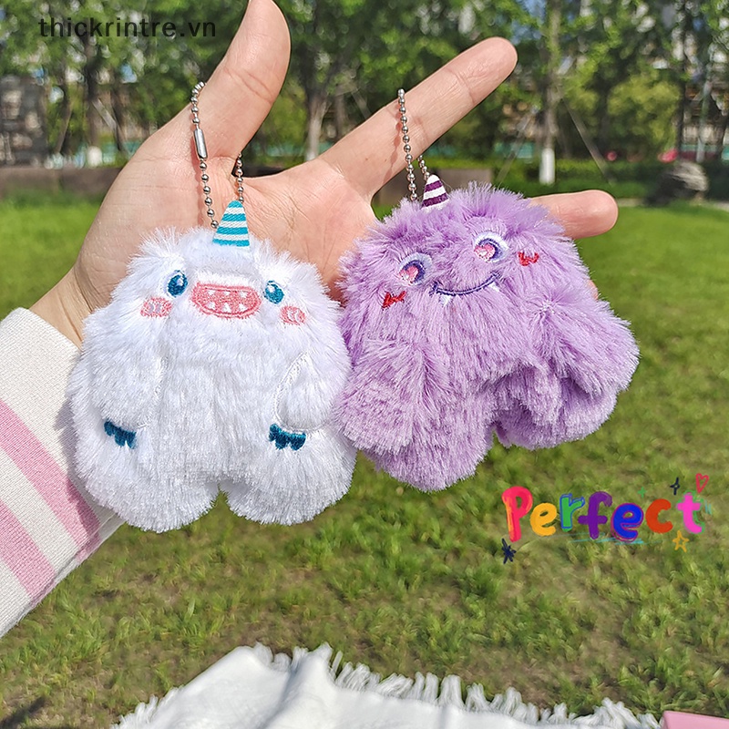 Thi dễ thương sang trọng quái vật nhỏ móc khóa phim hoạt hình búp bê đồ chơi mặt dây chuyền chìa khóa túi trang trí móc chìa khóa xe trẻ em quà tặng phụ kiện vn