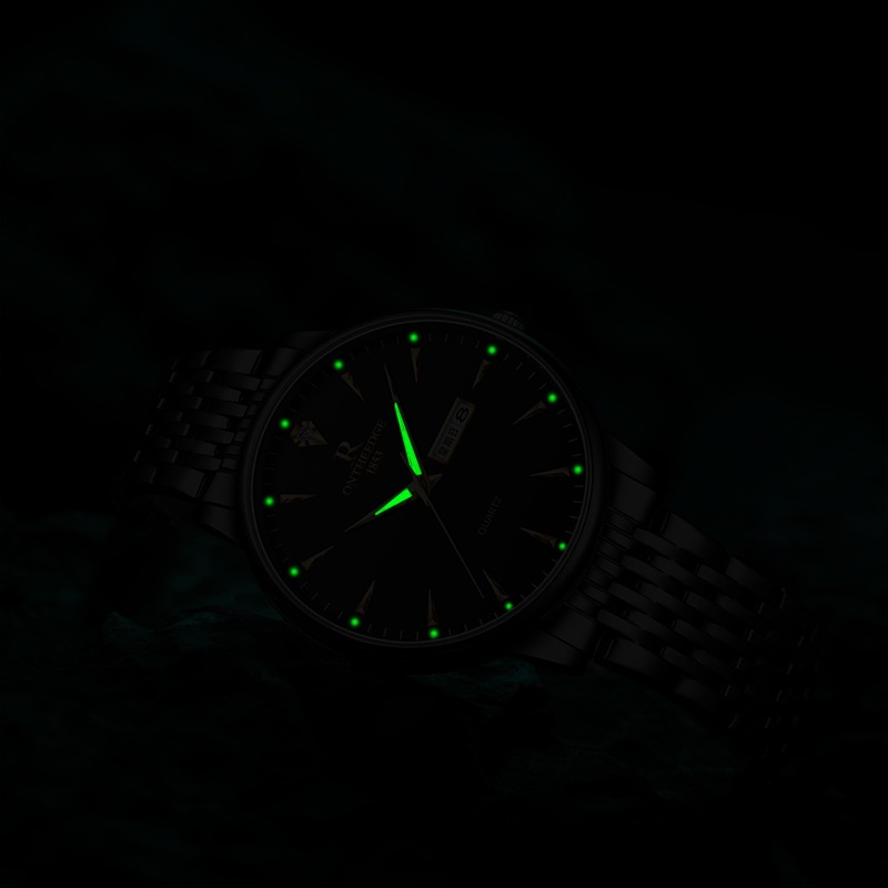 Ruizhiyuan Đồng Hồ Nam Chống Thấm Nước Có Đèn Phát Quang Phong Cách Doanh Nhân