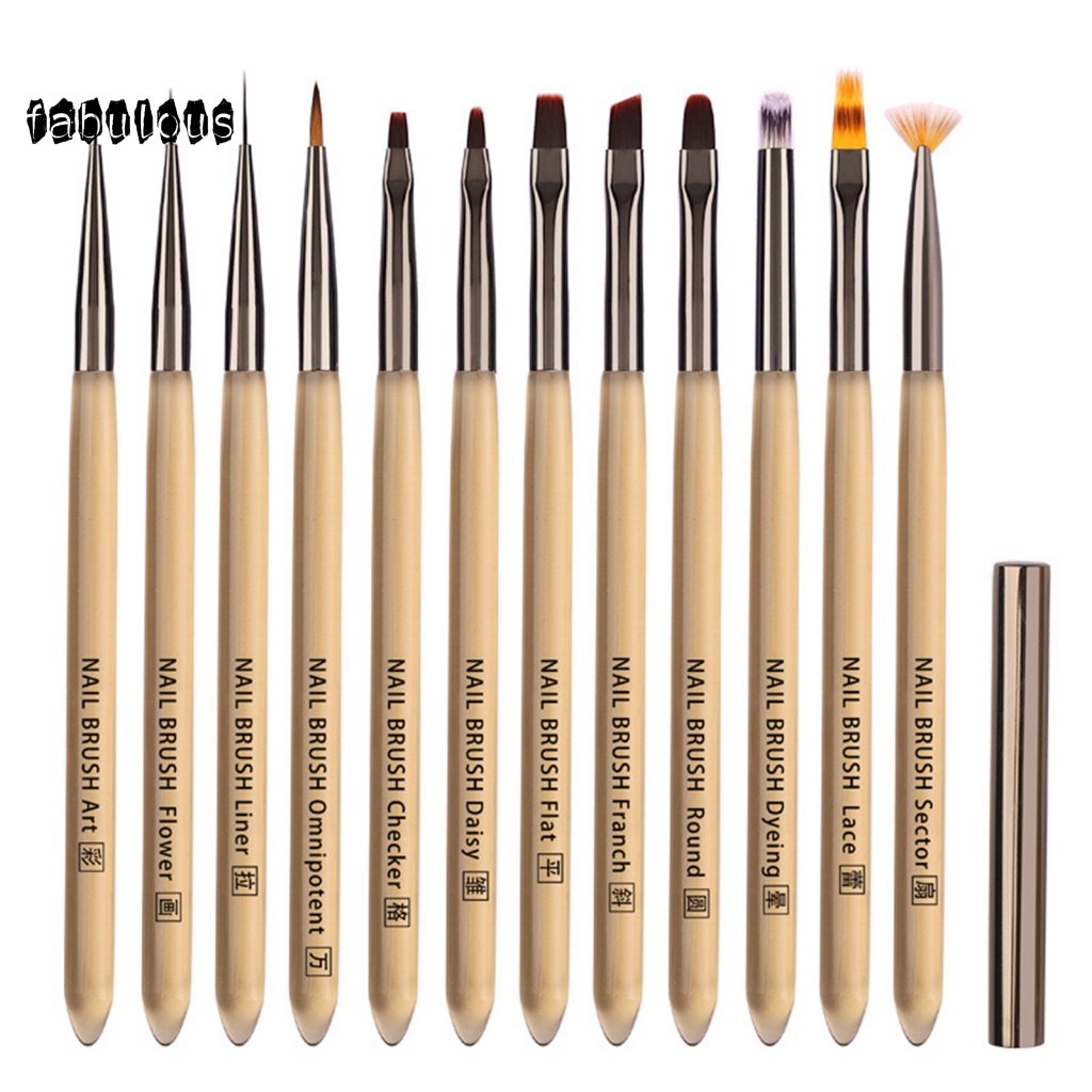 Fab nail paint pen diy nail art brush set tạo kiểu hoa đẹp với lông nylon và dụng cụ chấm hoàn hảo cho việc làm móng tại nhà