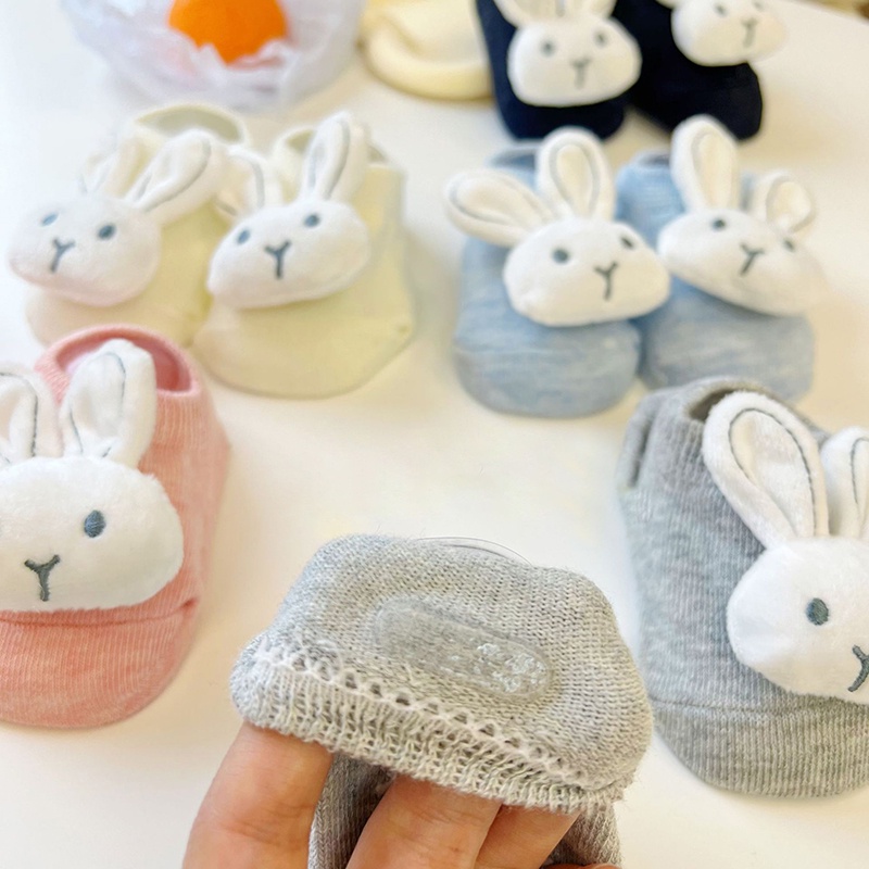 Dễ Thương Đôi Vớ Dệt Kim Co Giãn Chống Trượt Hình Thỏ Đáng Yêu Cho Bé Đi Trong Nhà