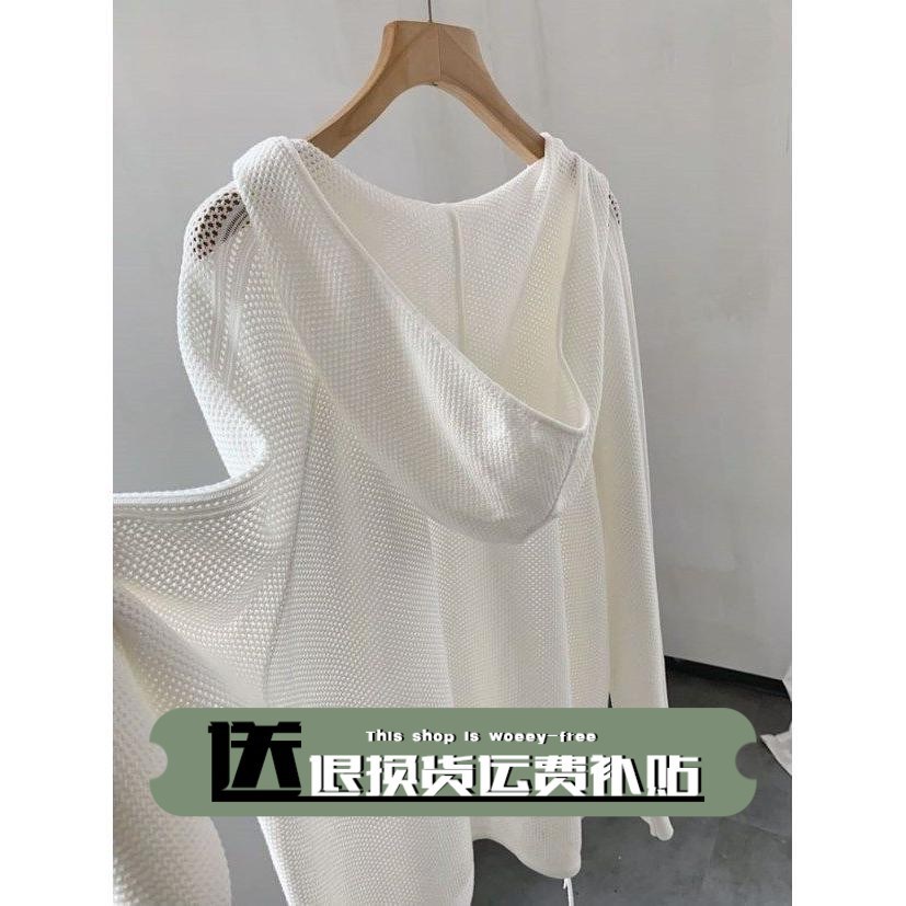 Áo Cardigan Dệt Kim Mỏng Có Mũ Trùm Thời Trang Mùa Thu 2022 Cho Nữ