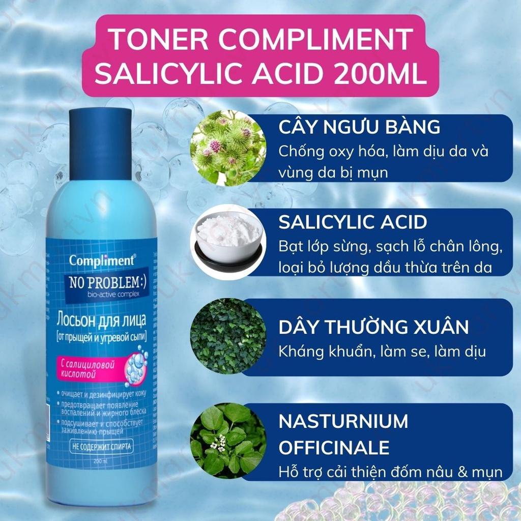 Toner BHA Compliment No Problem cấp ẩm dịu nhẹ thông thoáng lỗ chân lông