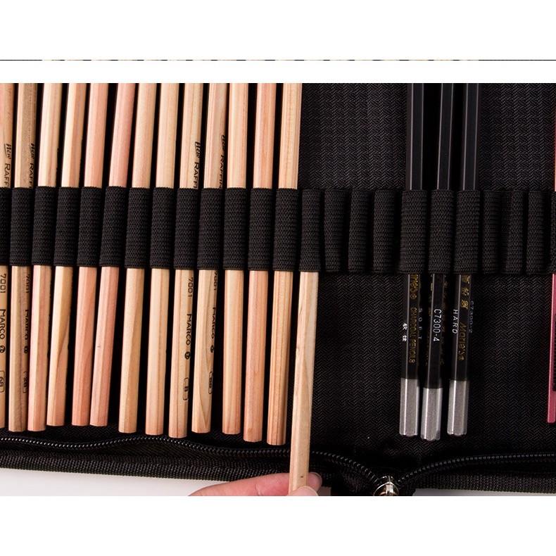 Túi Đựng Bút Bằng Vải oxford Màu Đen Có Khóa Kéo 36 / 48 / 72 / 120 Lỗ Chất Lượng Cao