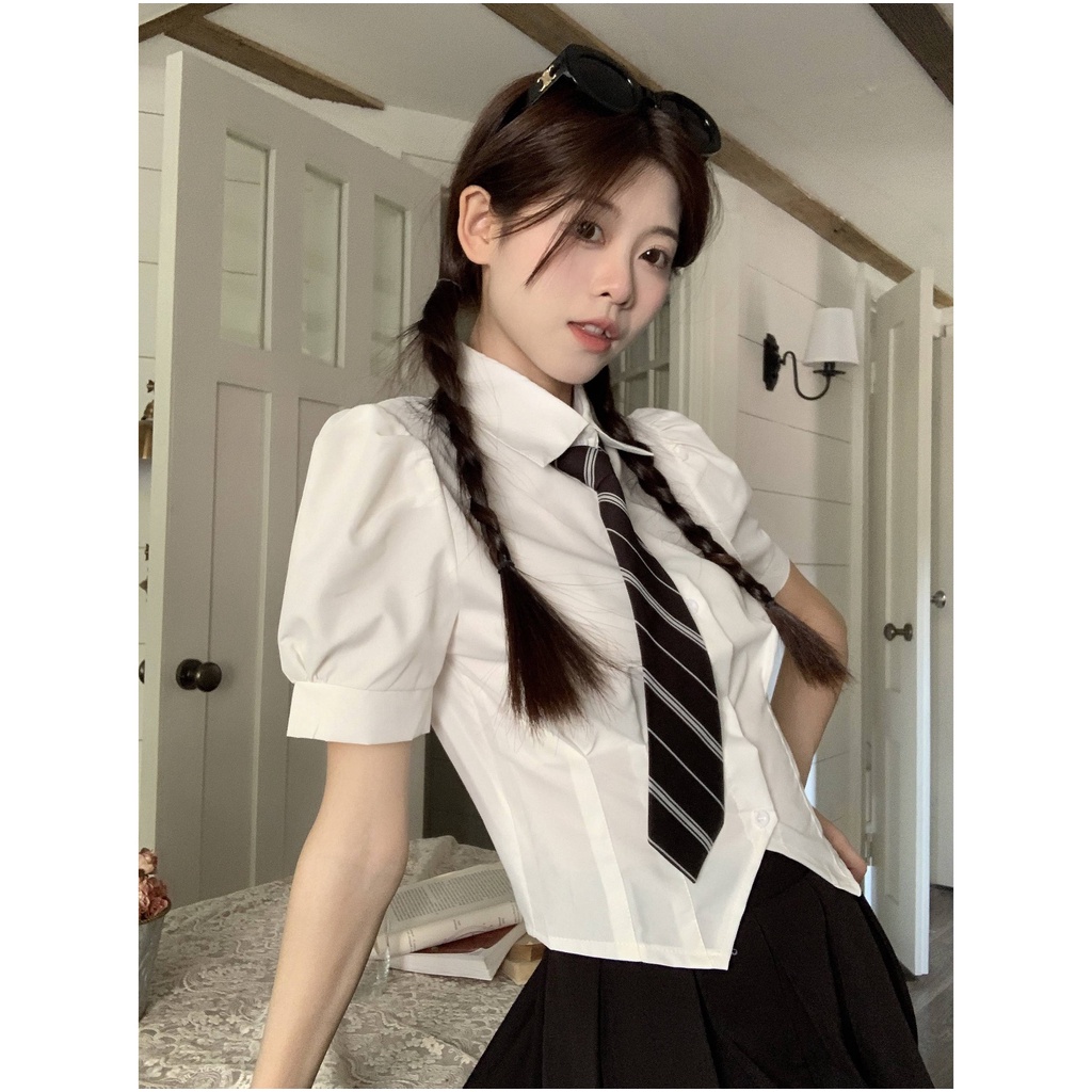 Áo Croptop Tay Phồng Thiết Kế Độc Đáo Thời Trang Mùa Hè Mới Cho Nữ