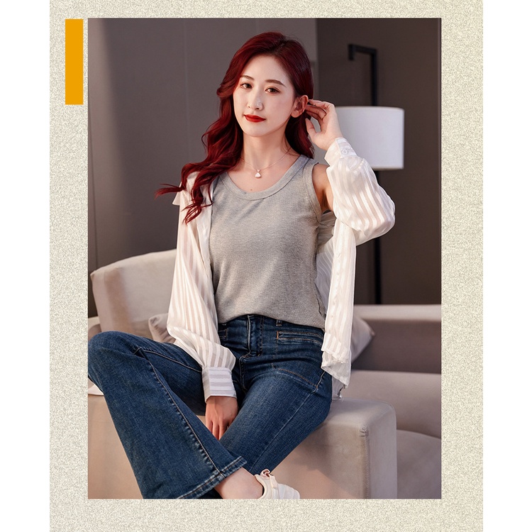[ZY] S-xl Áo Thun Ba Lỗ Cotton Nhỏ Màu Trơn Cổ Tròn Đơn Giản Phong Cách Hàn Quốc Cho Nữ