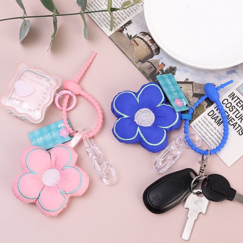 Móc Chìa Khóa / Điện Thoại Họa Tiết Thêu Hoa Tinh Tế Dễ Thương