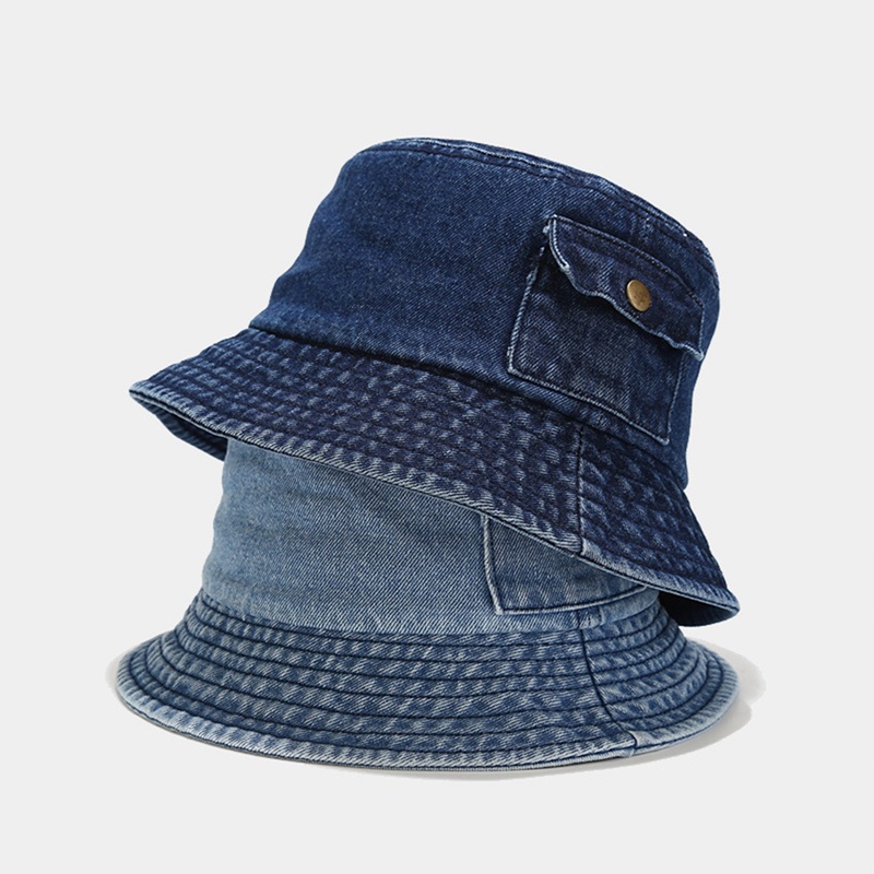 Mũ Bucket Chất Liệu Denim Phong Cách Cao Bồi Cho Nam Nữ