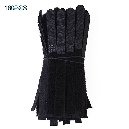 Set 100 Dây Quấn Dây Cáp Màu Đen Bạc Có Thể Tái Sử Dụng